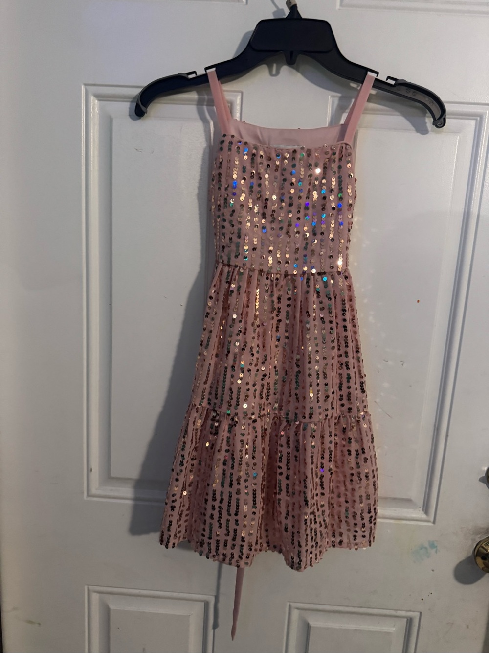 Rare Editions Pink Sequin Tiered Party Dress